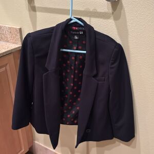 Forever 21 navy blue one button woman's blazer